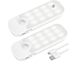 Equivera Wandlamp met Bewegingssensor - Wandlamp met Bewegingssensor - Binnen Lamp - Woonkamer Lamp - Oplaadbaar Nachtlamp - Lichtsensor Lamp - Kastverlichting