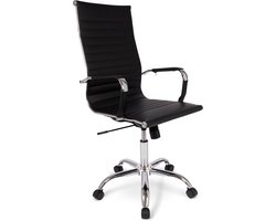 Ergodu Milano Design Ergonomische Bureaustoel - Luxe Office Chair - Strak Design & PU-Leer - Zwart