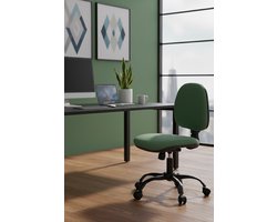 ErgoFlex Home Office Bureaustoel – Ergonomische Bureaustoel met Verstelbare Rugleuning & Zithoogte – Comfortabele Werkstoel met Gewatteerde Zitting – Modern Design – Draaibare Stoel – Groen Alta