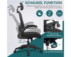 ErgoKing Pro+ Ergonomische Bureaustoel – Verstelbare Hoofdsteun & Armleuningen – Ademend Mesh – Comfortabele Kantoorstoel met Lendensteun – 300 kg Draagvermogen – Zwarte Bureaustoel voor Thuis en Kantoor Alta