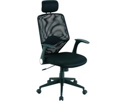 ErgoLux Pro Comfort Mesh Bureaustoel Met Armleuningen en Nylon Onderstel 61 x 62 x 121 cm