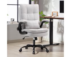 ErgoMax Pro Bureaustoel – Ergonomische Directiestoel met Hoge Rugleuning – Ademende Stof, In Hoogte Verstelbaar, Schommelfunctie, Draaibaar, Verstelbare Armleuningen, 150 kg Draagvermogen – Grijs – Altameubel