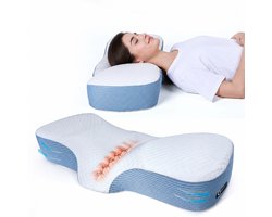 Ergonomisch Hoofdkussen - Hoofdkussen Nekklachten - Vlinderkussen - Voor Rug-, Buik- en Zijslapers - Memory Foam - Traagschuim Slaapkussen - Kussen - Ergonomisch Kussen - Orthopedische Kussens - Zacht