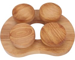 Ergonomisch Houten Sauna Kussen, Ademend Eikenhout, Universele Wielen, Comfortabel en Ondersteunend voor Ontspanning en Wellness