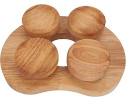 Ergonomisch Houten Sauna Kussen met Universele Wielen, Ademend Eikenhout, Comfortabel en Ondersteunend voor Nek en Rug