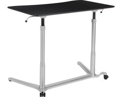 Ergonomisch Staand Bureau - Verstelbare Computertafel met Bronzen Glijders en Wielen - Zwart 37,375" B x 20,5" D x 29" - 40,75" H