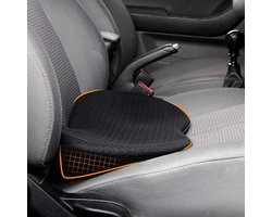 Ergonomisch Traagschuim Zitkussen voor Autostoel - Ischias en Rugpijn Verlichting - Lendensteun Kussen voor Auto, Bureau en Rolstoel - Zwart