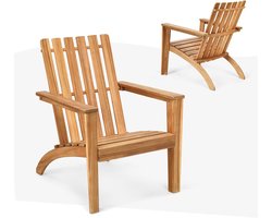Ergonomische Adirondack Stoel van Acaciahout - Stevige Houten Tuinstoel voor Buiten