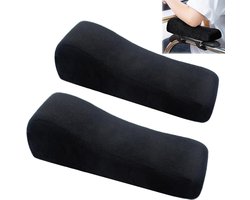 Ergonomische Arm Kussens - 1 Paar - Armleuning Kussen Voor Bureaustoel - Armleuningpads - Stoel Armleuningen - Zachte Pads - Ondersteuning - Bureaustoel Accessoires - Geschikt Voor Bureaustoelen En Gamingstoelen - Zwart