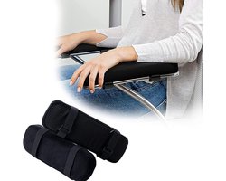 Ergonomische Armsteunen, Set van 2, 23.5 x 7.5 x 3 cm, Zachte Rubber Anti-Slip Kussens voor Kantoor- en Gamingstoelen, Zwart, Comfort en Ondersteuning