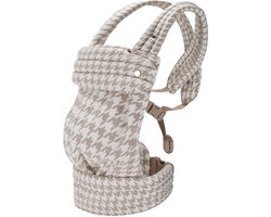 Ergonomische Baby Draagzak van Nieuwgeborene tot Toddler – 4-in-1 Instelbaar met Hoofd- & Lumbale Ondersteuning, Ademend Textiel, Gepadde Tailleband & Reisgereed Design (Houndstooth)