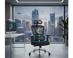 Ergonomische Bureaustoel 200 kg met 4D Armleuningen, Verstelbare Zitdiepte, Hoge Rugleuning & 4-standen Kanteling – Luxe Comfortabele Bureaustoel voor Grote Mensen – Stil Rubber Wielen – Altameubel