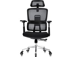 Ergonomische Bureaustoel 200KG Upgrade - Winnaar Van Tests - 4D Armleuningen - 6P Verstelbare Rugleuning - Zitdiepte Verstelbaar - Elastisch Kussen - Stille Rubber Rollen