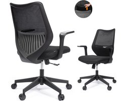 Ergonomische bureaustoel 360° comfortabel draaibare stoel met ademende mesh rugleuning - zwart, in hoogte verstelbaar