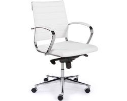 Ergonomische bureaustoel design 600 lage rug Wit met wielen