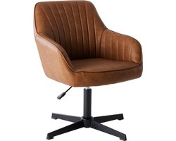 Ergonomische Bureaustoel - draaistoel, Kinderstoel, in hoogte verstelbare make-upstoel, werkkamer, Bureaustoelen voor Volwassenen tot 135kg - Office Chair, voor thuis, slaapkamer, kantoor, studeerkamer, make-up stoel (bruin)