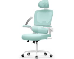 Ergonomische bureaustoel - Fauteuil - met 90° opklapbare armleuning - Adaptieve lendensteun - In hoogte verstelbaar Groen