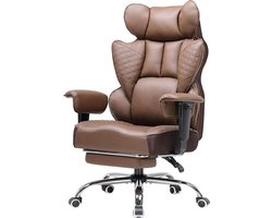 Ergonomische Bureaustoel – Gaming Stoel – Kantoorstoel – Bureaustoel Met Rugleuning – Bureaustoel Met Armleuningen – Bruin – Ruim Zitvlak – Verstelbare Armleuningen