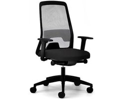 Ergonomische Bureaustoel Interstuhl New Everyis1 EV211 - Stof Zwart Era ER01 - Voetkruis Kunststof Zwart - 4D Armleggers - Netbespanning