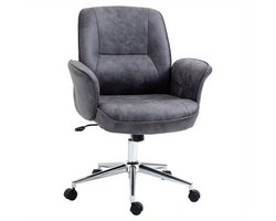 Ergonomische Bureaustoel – Kantoorstoel – Werkstoel – Bureauzetel – Gamestoel – Verstelbare Zithoogte – Kantelbare Rugleuning – Grijze Stof – Draagt Tot 120 kg