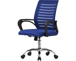 Ergonomische bureaustoel met armleuningen Mesh stof blauw met wielen ML design