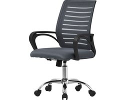 Ergonomische bureaustoel met armleuningen Mesh stof grijs met wielen ML design