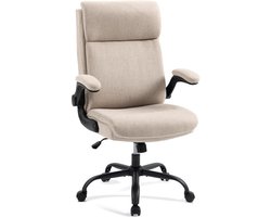 Ergonomische Bureaustoel met Hoge Rugleuning en Opklapbare Armleuningen voor Thuiswerk