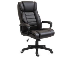 Ergonomische Bureaustoel met Massagefunctie - In Hoogte Verstelbaar - 360° Draaibaar - Draaistoel - 6 Vibratiepunten -Kantoorstoel - Gamestoel - Volwassenen Stoel - Directiestoel - Computerstoel - Bruin