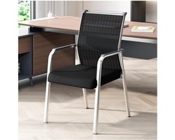 Ergonomische bureaustoel met netrug en armleuningen, 250 kg draagvermogen, ademend mesh rugleuning, comfortabele kantoor- en thuiswerk stoel, moderne vergaderstoel – Blauw | Mobili Bella