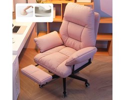 Ergonomische bureaustoel met voetsteun & hoge rugleuning – 180 kg draagvermogen, verstelbare directiestoel / gaming stoel / computerstoel, 360° draaibaar PU leer – Mobili Bella