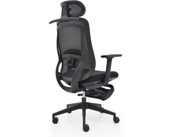 Ergonomische Bureaustoel Met Voetsteun Zwart Ergolis® - Office Chair - Tot 150 kg - Game Stoel - Gaming Stoel - Kantoor Stoel