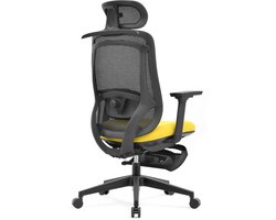 Ergonomische Bureaustoel Met Voetsteun Zwart/Geel Ergolis® - Office Chair - Tot 150 kg - Game Stoel - Gaming Stoel - Kantoor Stoel