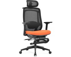 Ergonomische Bureaustoel Met Voetsteun Zwart/Oranje Ergolis® - Office Chair - Tot 150 kg - Game Stoel - Gaming Stoel - Kantoor Stoel