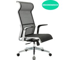 Ergonomische Bureaustoel met Wieltjes – Vergaderstoel - Kantoorstoel & Gaming Stoel met Armleuning - Zwart