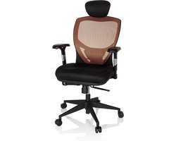 Ergonomische bureaustoel - Net stoel draaistoel - Comfortabel werken - Verstelbare lendensteun - 66 x 65 x 139 cm - Oranje