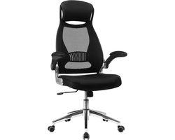Ergonomische Bureaustoel op Wielen - Met Verstelbare Armleuningen - Bureaustoel voor volwassenen - Office Chair - Zwart