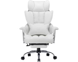 Ergonomische Bureaustoel - PU Lederen Directeurstoel - Verstelbare Hoge Rugstoel Met Voetensteun En Lendensteun - Kantoorstoel Tot 200 Kg