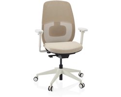 Ergonomische bureaustoel Skandis zonder hoofdsteun beige / wit frame hjh OFFICE
