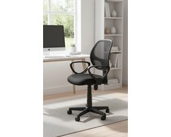 Ergonomische Bureaustoel Verstelbaar – Comfortabele Computerstoel met Rugondersteuning en Duurzame Stof – Zwart – Depauwwonen