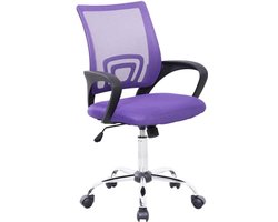 Ergonomische Bureaustoel voor Kinderen - Paars, Draaistoel, Verstelbaar en Comfortabel