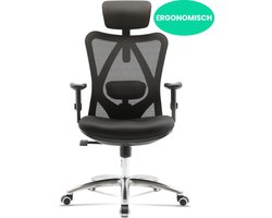 Ergonomische Bureaustoel voor Volwassenen – Kantoorstoel, Vergaderstoel & Gaming stoel – Bureaustoel met Wieltjes - Zwart