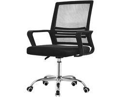 Ergonomische bureaustoel, zwart, in hoogte verstelbare bureaustoel met armleuningen, wielen, computerstoel 360° draaibare stoel gaming stoel ML-Design
