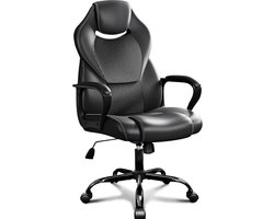 Ergonomische Directiestoel & Gamingstoel | Draaibaar-Kantelbaar- Zwart PU-Leder | Comfort Voor 150 Kg Met Zachte Armleuningen