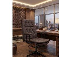 Ergonomische Draaibare Bureaustoel– Moderne Computerstoel met Armleuningen, Kunstleren Bekleding, Kruispoot Ontwerp, Verstelbare Hoogte, Middelgrote Rugleuning – Thuis en Kantoor Stoel Bruin,Casa Serena