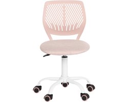 Ergonomische Draaibare Bureaustoel zonder Armsteun voor Kinderen en Tieners - Verstelbare Hoogte in Morandi Roze