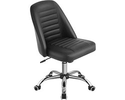 Ergonomische Draaistoel Zwart - Verstelbare Bureaustoel zonder Armleuningen voor Thuis en Kantoor
