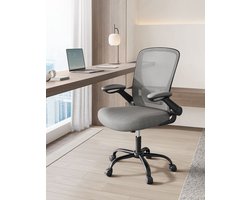 Ergonomische Duifgrijze Bureaustoel - Draaistoel - Verstelbare bureaustoel - Kunststof, Schuim, Nylon, Staal - Lendensteun - Ademend materiaal - 64cm x 64cm x (99-107)cm