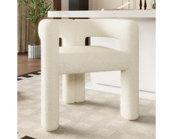 Ergonomische Eetkamerstoel Teddy Stof Comfortabel Design Stoel Modern Robust Snel in elkaar te zetten Multifunctionele Allrounder Fauteuil Woonkamer Stoel Eetkamer Meubels Stijlvol Zacht Pluche Dining Chair Lounge Stoel Duurzaam Stevig Rugleuning