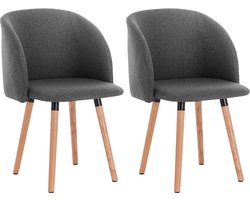 Ergonomische Eetkamerstoelen - Fauteuil - Linnen Oppervlak - Schuim met hoge dichtheid - Stabiel - Veelzijdig - 84cm x 38cm x 47cm