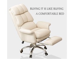 Ergonomische Executive Bureaustoel met Hoge Rugleuning – Verstelbare Directiestoel met Voetsteun, 360° Draaibaar, PU Kunstleer, Luxe Kantoorstoel Comfort & Gaming Stoel – Mobili Bella